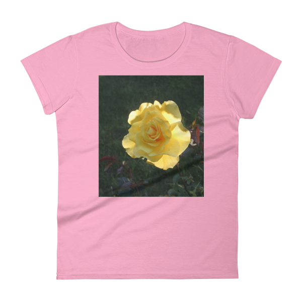 Nature- Plants 1- Yellow Rose- Tee SS Womens XL, 2XL